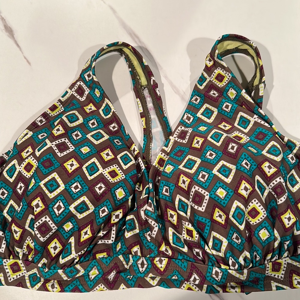 Athleta Geometric Pattern Underwire Bikini Top Ra… - image 2